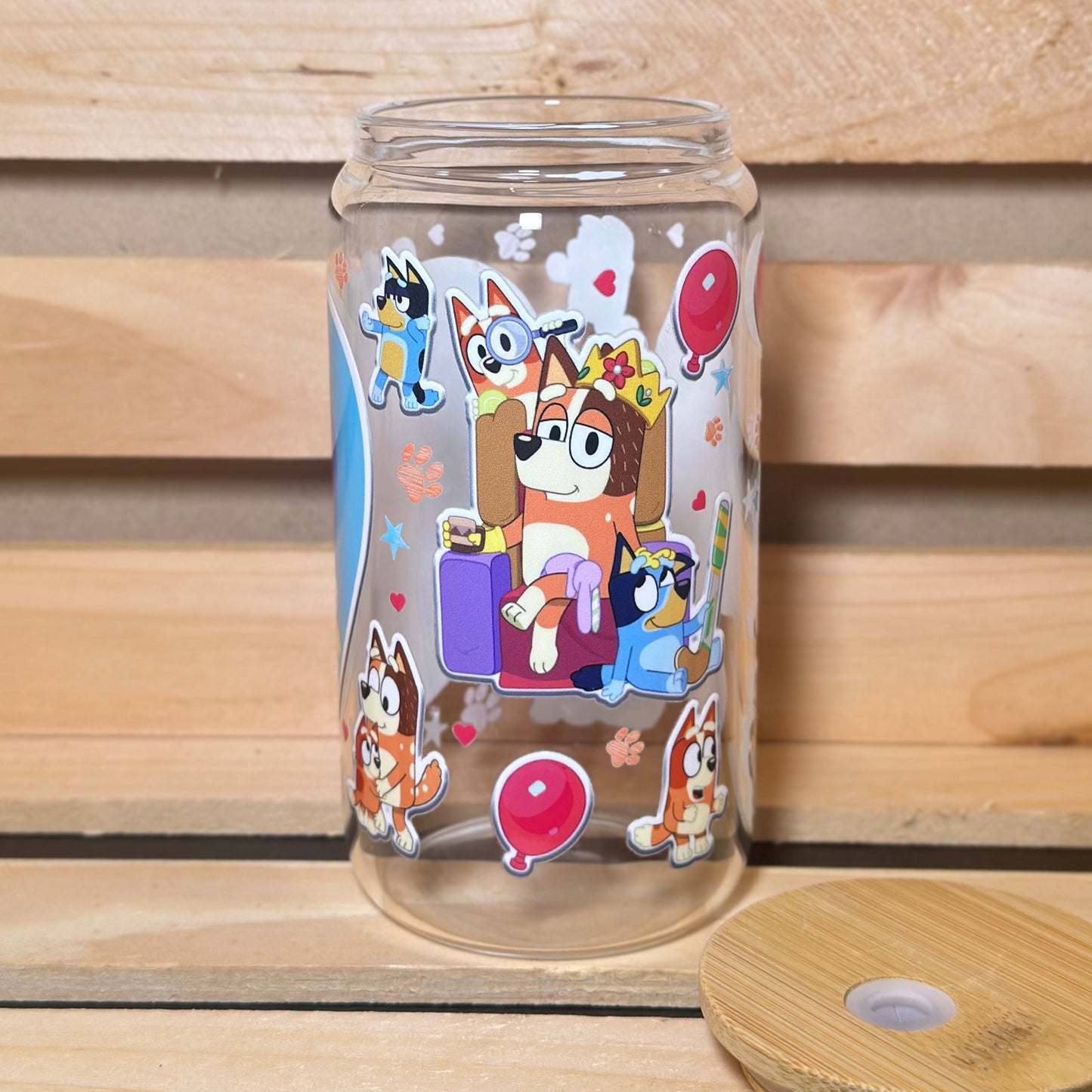 Bluey and Bingo with Mom in heart