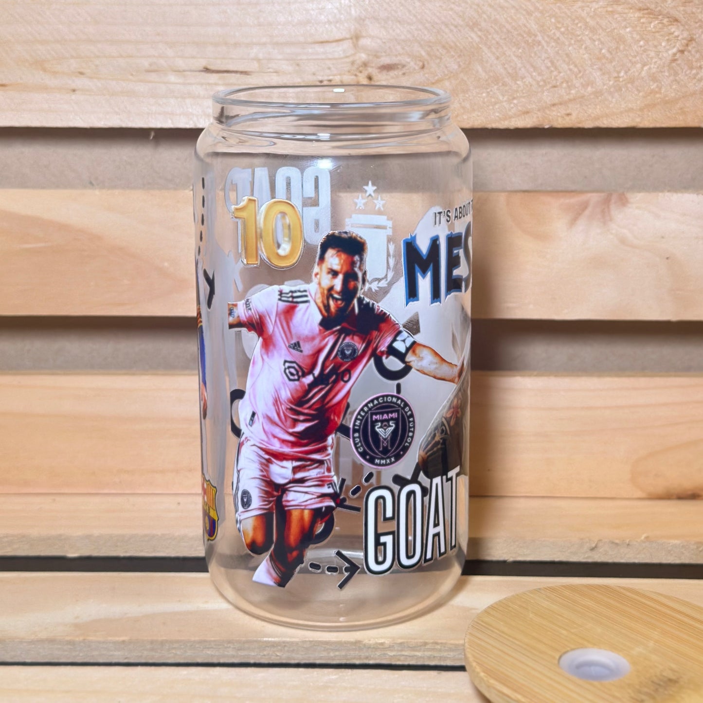 16oz Messi (It's about to get Messi) Glass Cup