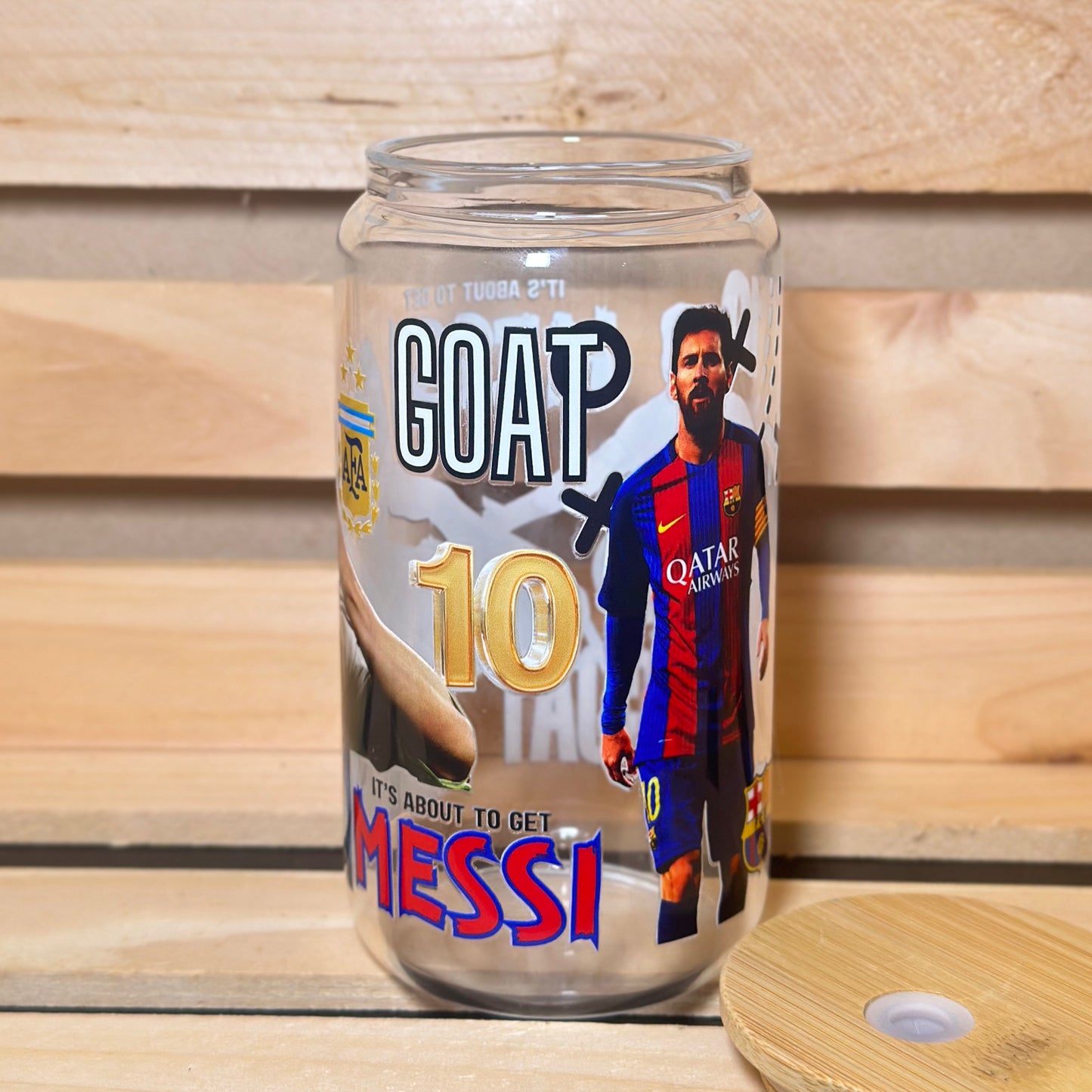 16oz Messi (It's about to get Messi) Glass Cup