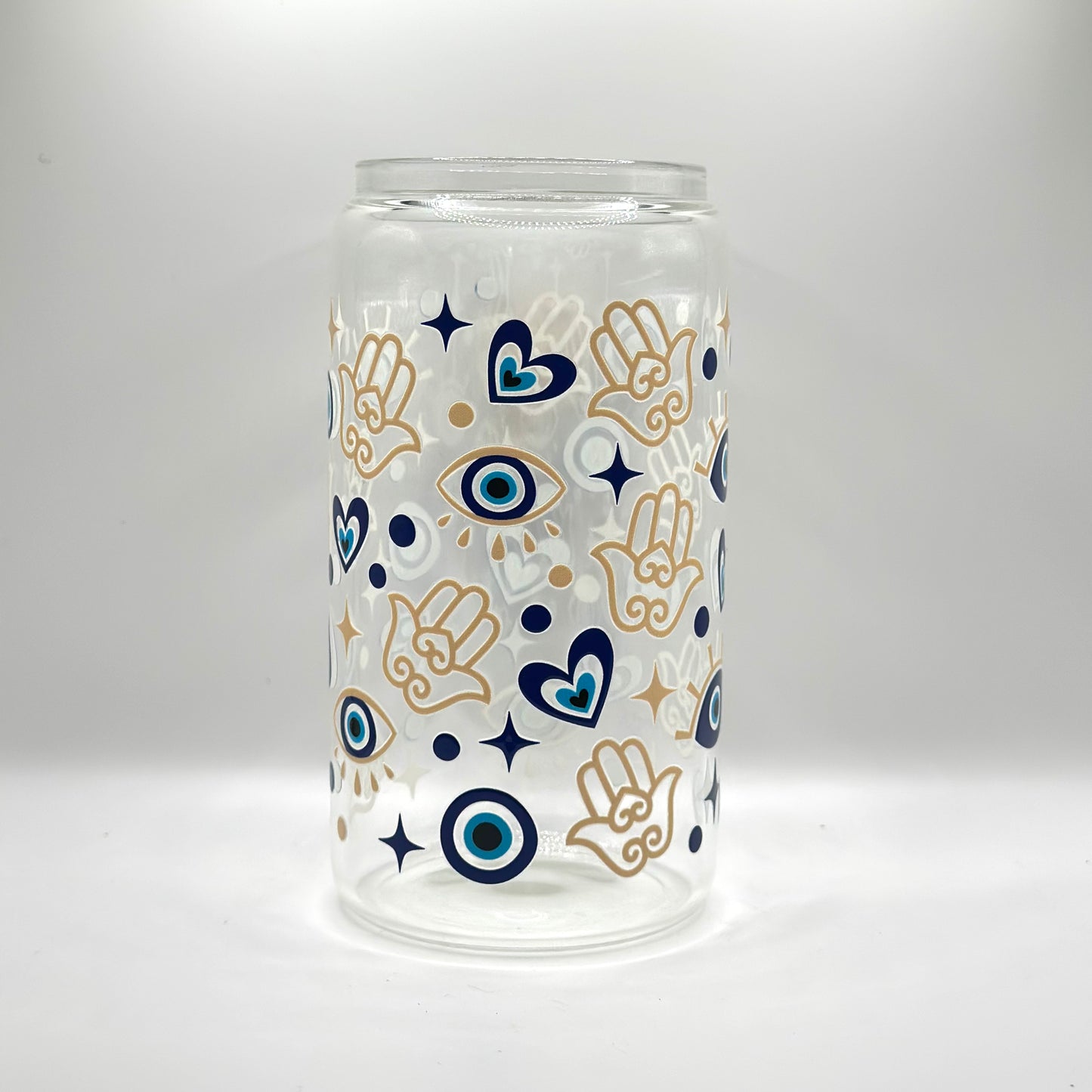 16oz Protect your Energy Eyes and Palm Glass Cup