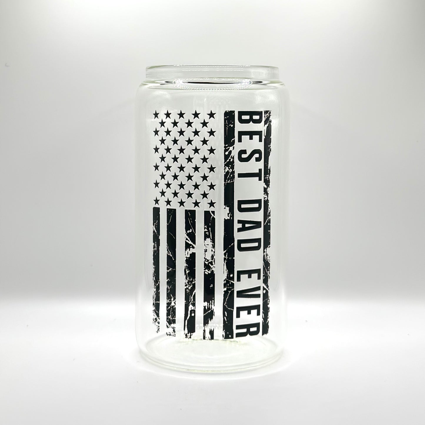 16oz Best Dad Ever Flag Glass Cup