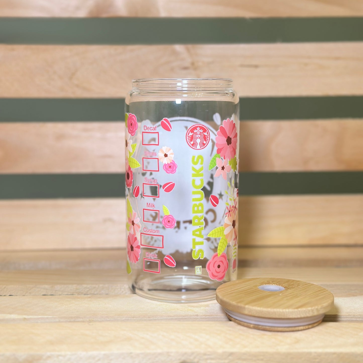 16oz Starbucks Hello Kitty Floral Glass Cup