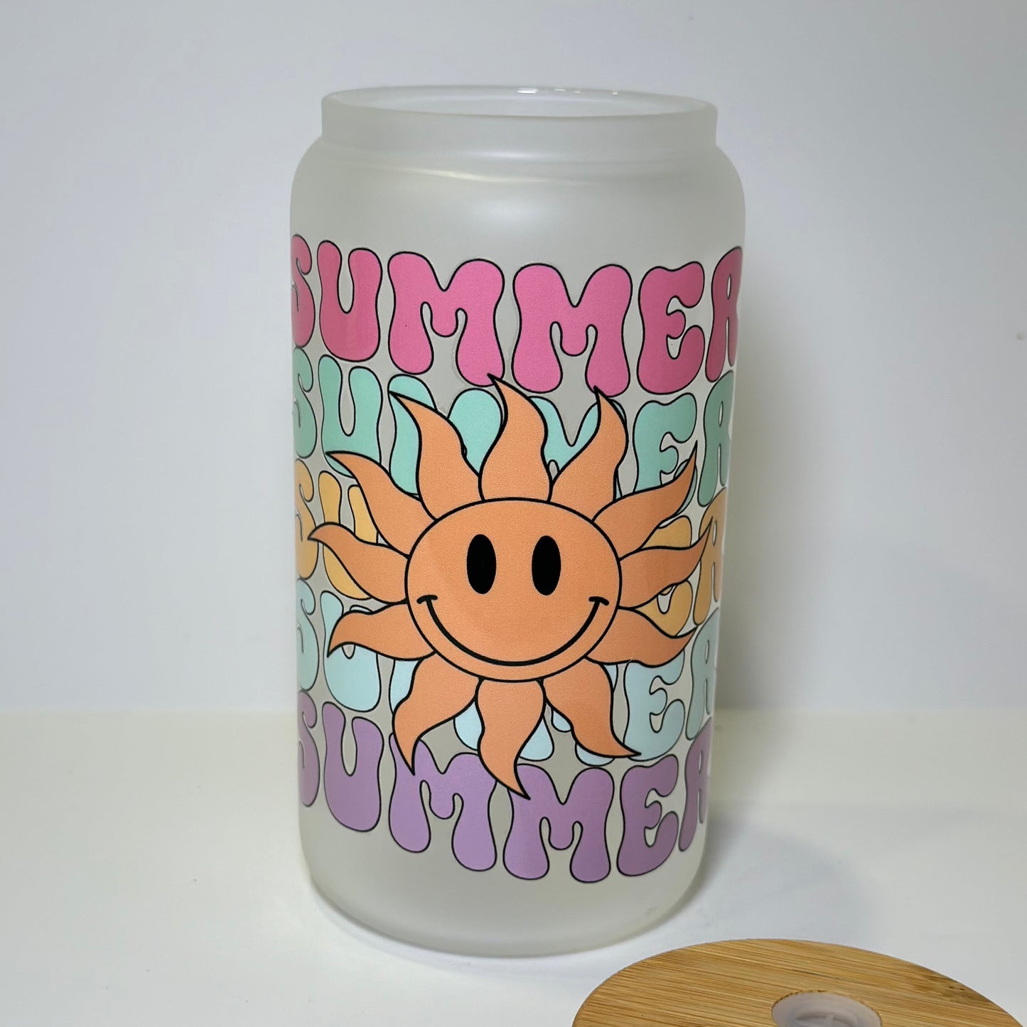 16oz Summer Sunshine Glass cup