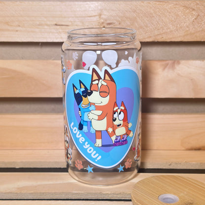 Bluey and Bingo with Mom in heart