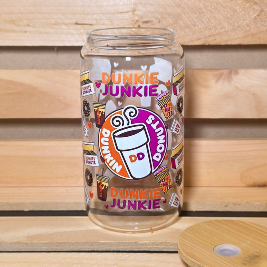 16oz Dunkin Glass Cup