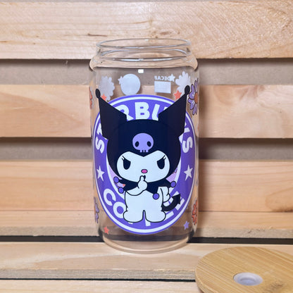 16oz Starbucks Kuromi Glass Cup