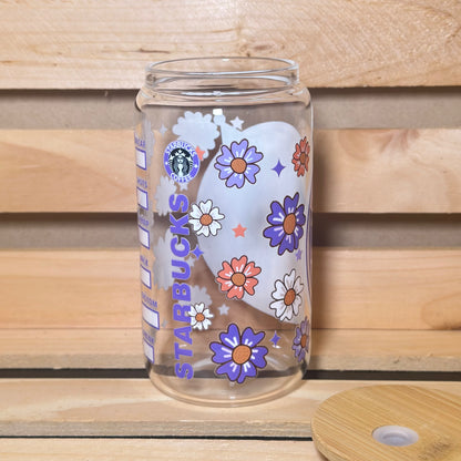 16oz Starbucks Kuromi Glass Cup