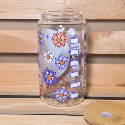 16oz Starbucks Kuromi Glass Cup