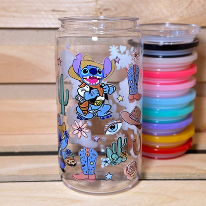 Cowboy Stitch Glass Cup