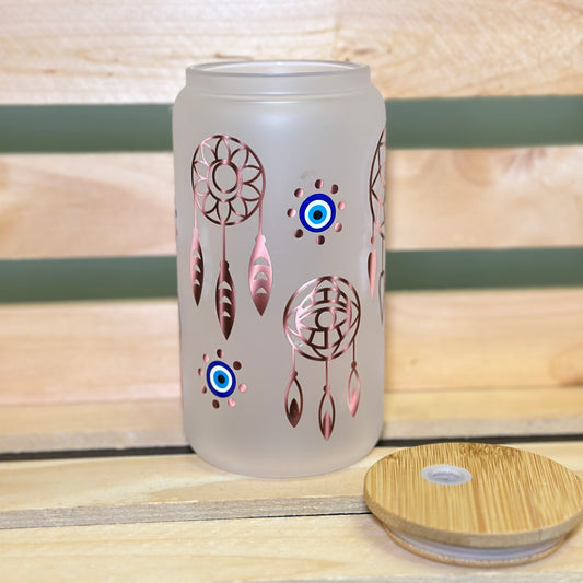 16oz Protect your Energy Dream Catcher Glass Cup