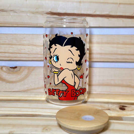 16oz Betty Boop Glass Cup