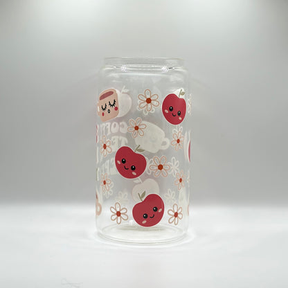 Coffee Teach Repeat Teacher Glass Cup