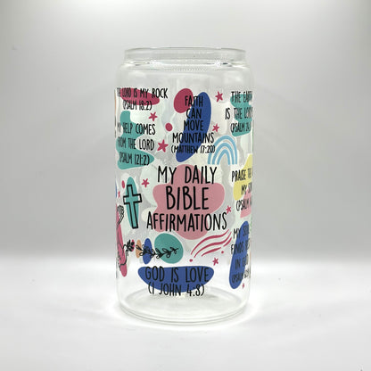 My Daily Bible Affirmations Glass Cup