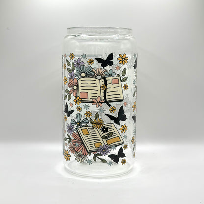 The Reader Skeleton Glass Cup