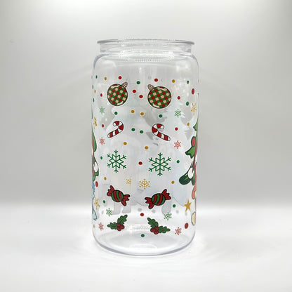 Bluey Family Christmas Glass Cup