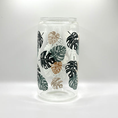 Monstera Leaf Glass Cup