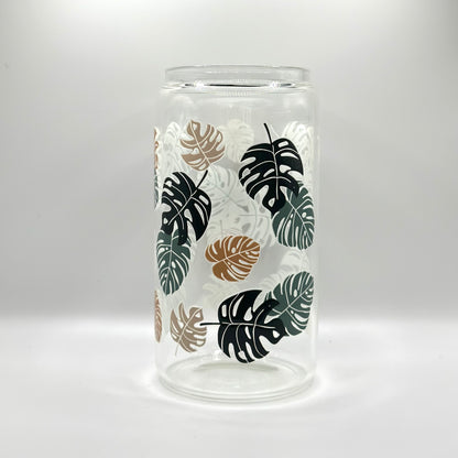 Monstera Leaf Glass Cup