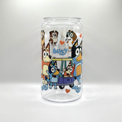 Bluey and friends Glass Cup