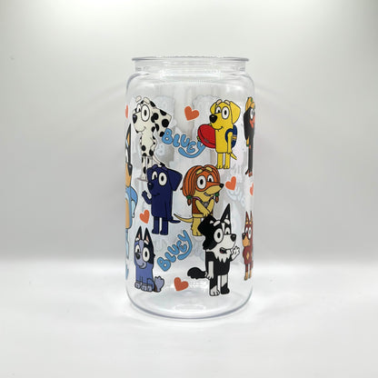 Bluey and friends Glass Cup