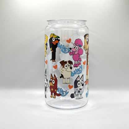Bluey and friends Glass Cup