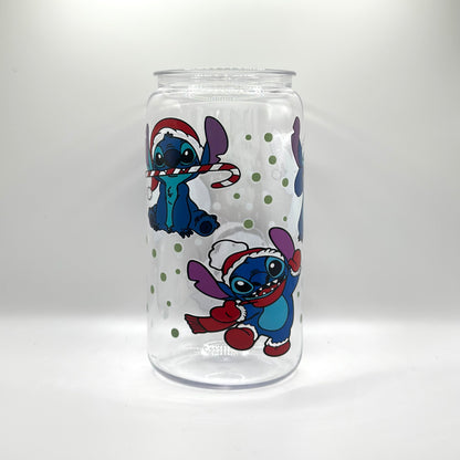 Stitch Christmas Glass Cup