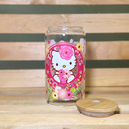 16oz Starbucks Hello Kitty Floral Glass Cup