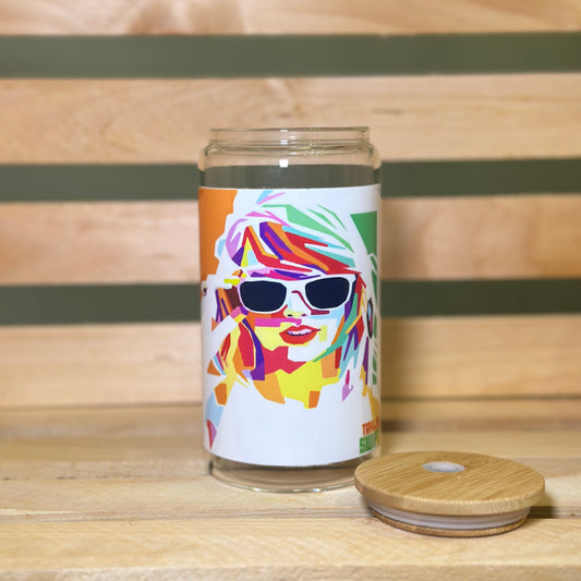 16oz Taylor Swift Image Glass Cup