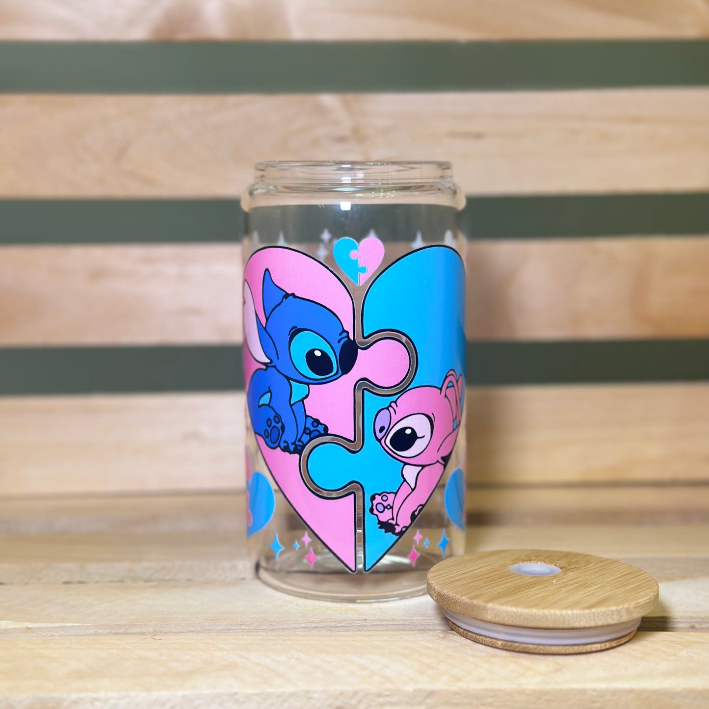 Stitch and Angel Puzzle Heart