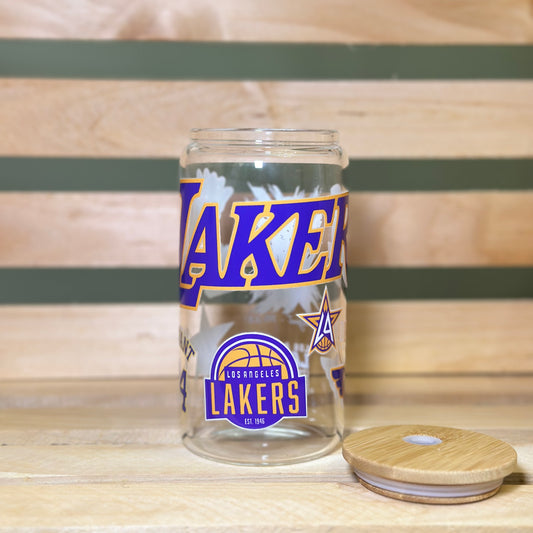 16oz Lakers Glass Cup