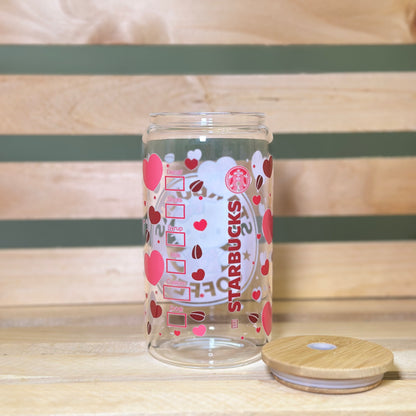 16oz Starbucks Hello Kitty with Heart Glass Cup