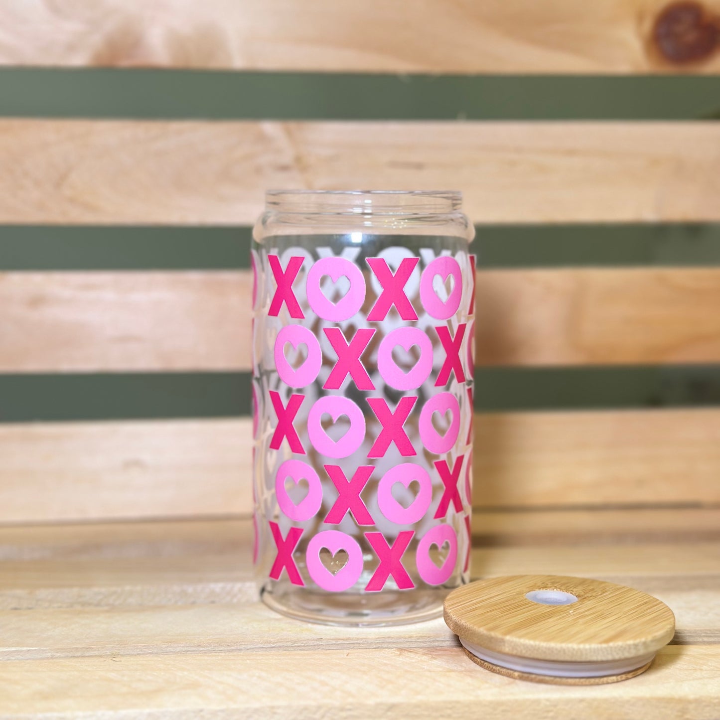 Pink XOXO Glass Cup