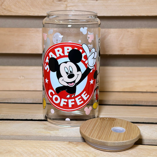 16oz Starbucks Mickey Glass Cup